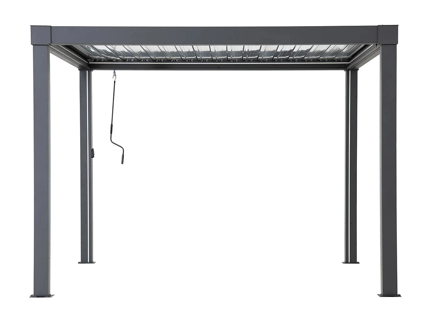 Pergola à lames avec éclairage LED solaire et toit réglable Matterhorn 306 cm x 306 cm