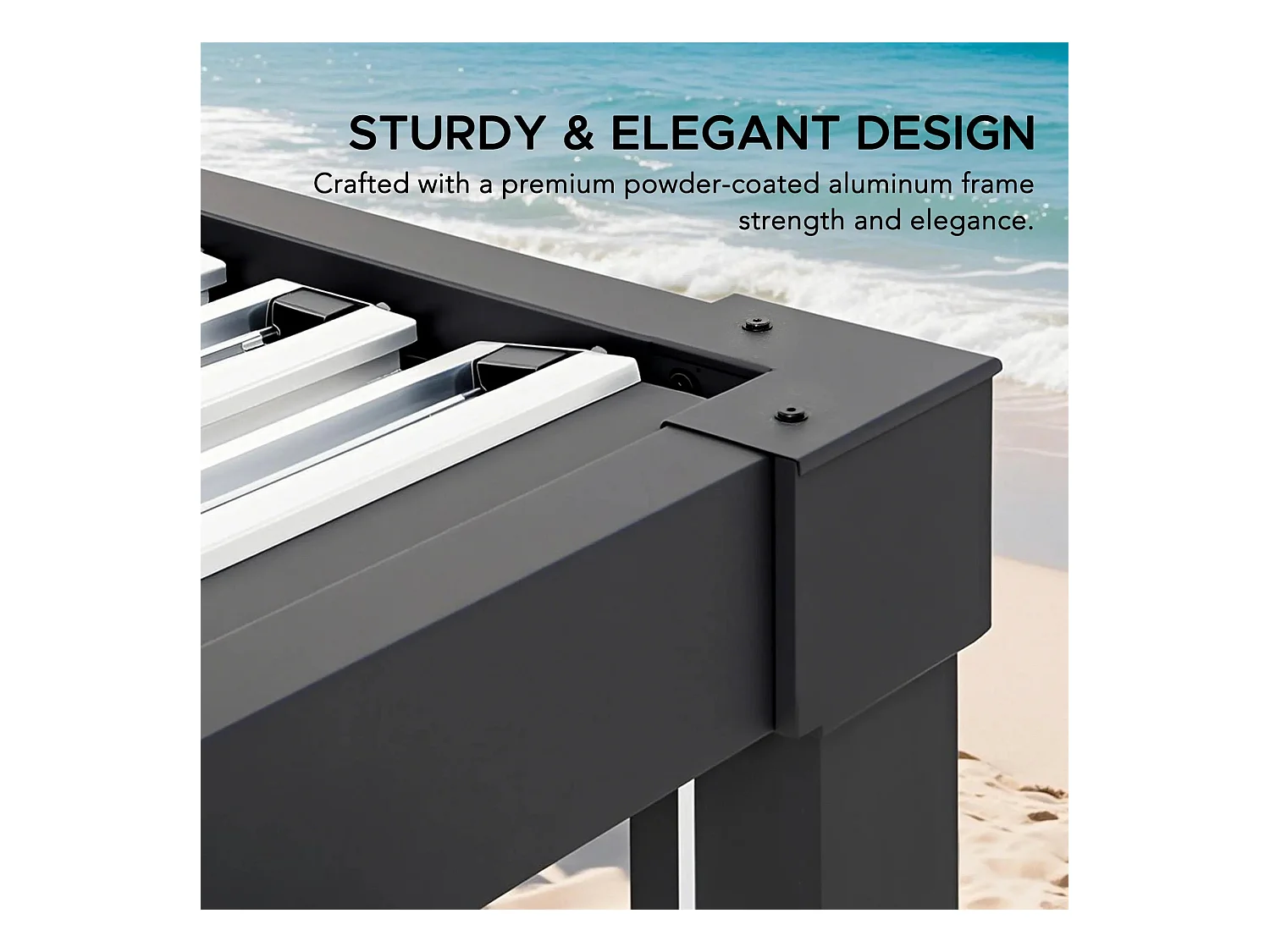 Pergola à lames avec éclairage LED solaire et toit réglable Matterhorn 406 cm x 306 cm