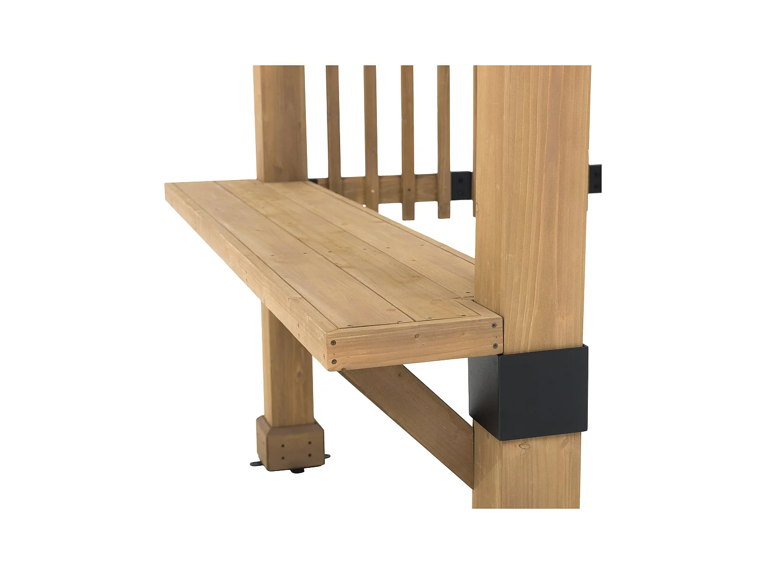 Pergola d'extérieur en cèdre avec brise-vue et étagères KRONE 305 cm x 331 cm