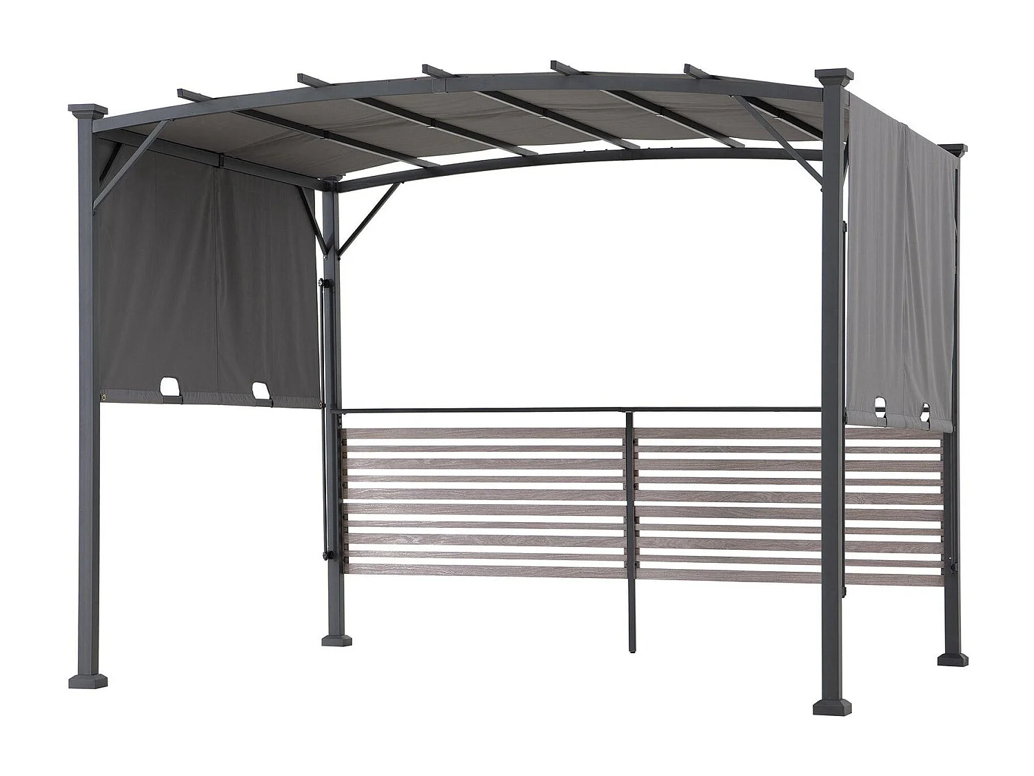 Pergola en métal avec toit à baldaquin réglable et étagère de bar TITOV 270 cm x 300 cm