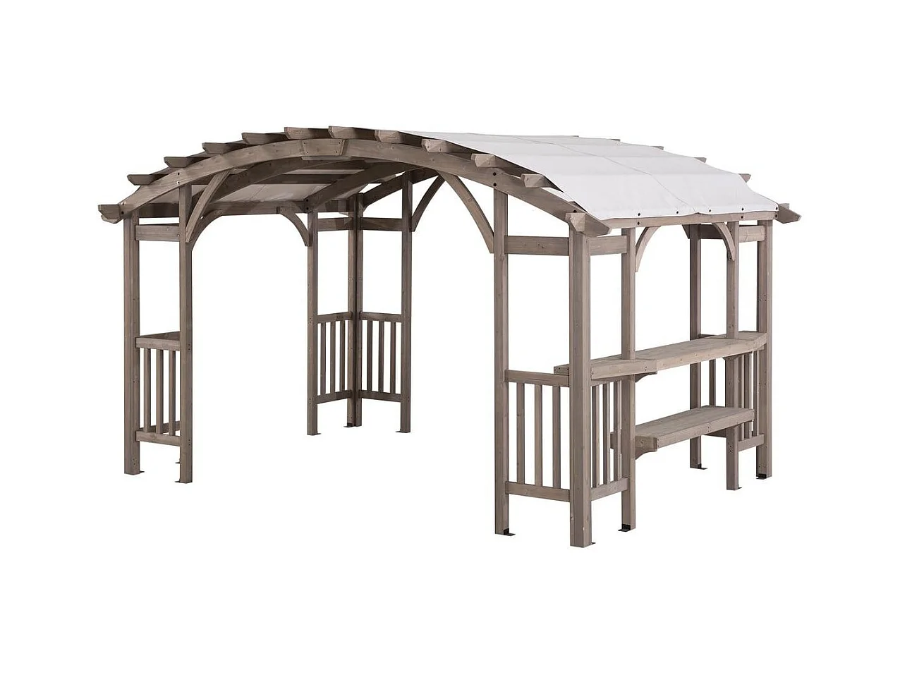 Pergola arquée à cadre en cèdre DAJTI 427 cm x 305 cm