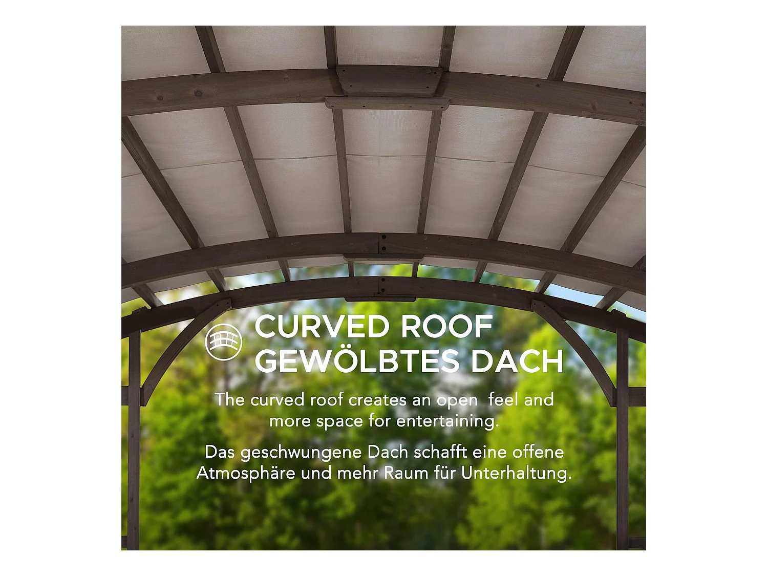 Pergola arquée à cadre en cèdre DAJTI 427 cm x 305 cm