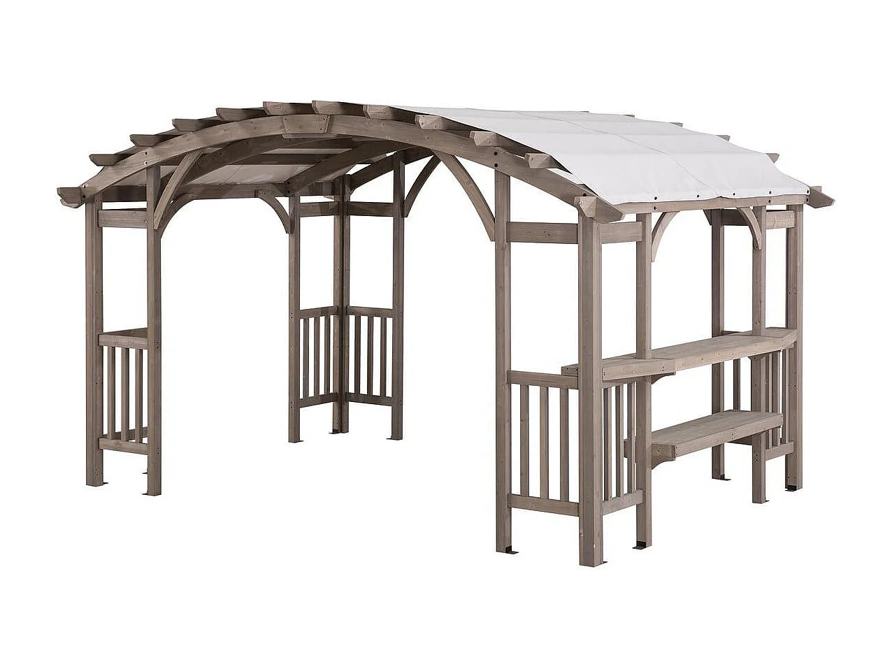 Pergola arquée à cadre en cèdre DAJTI 427 cm x 305 cm