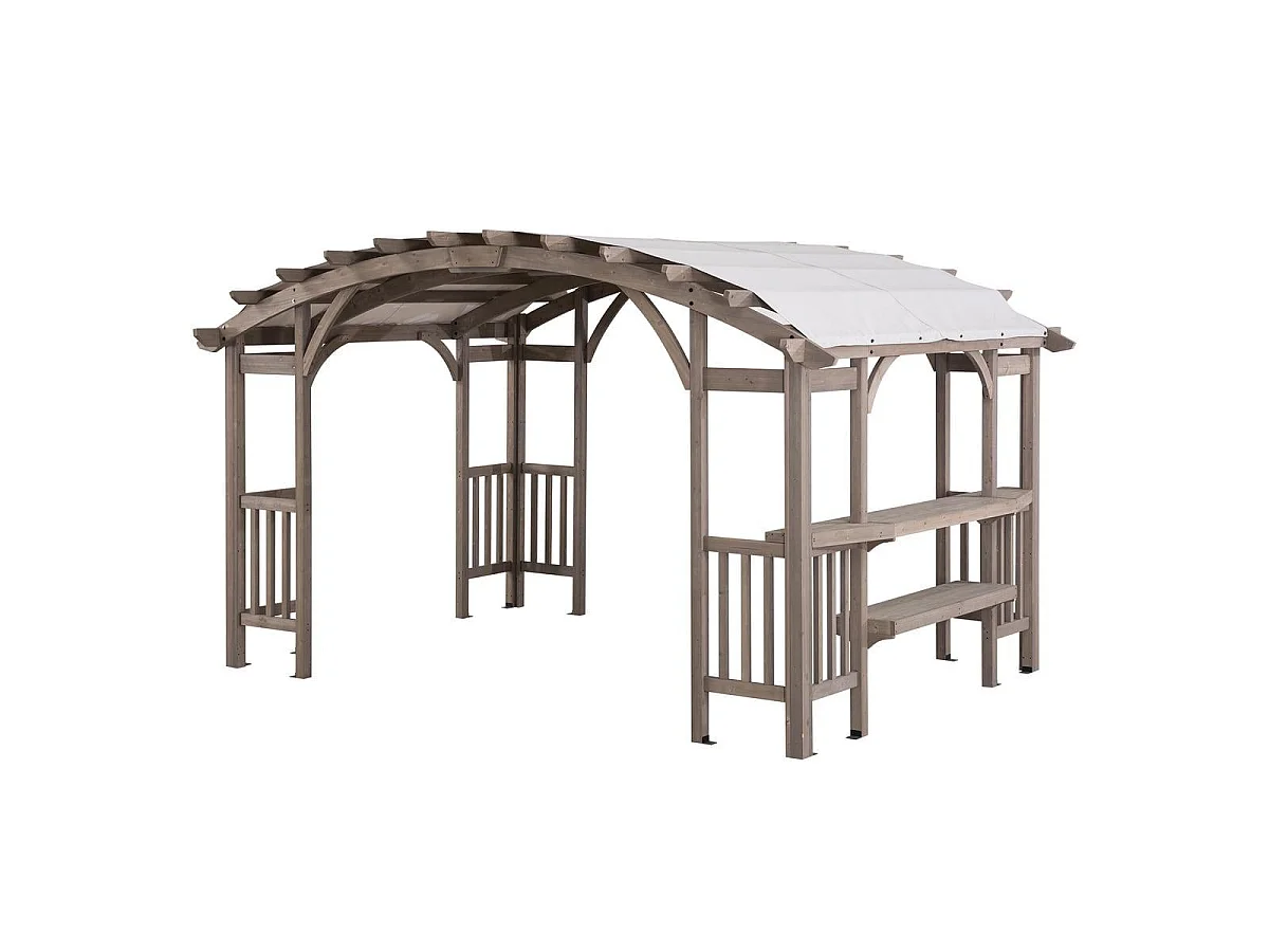 Pergola arquée à cadre en cèdre DAJTI 427 cm x 305 cm