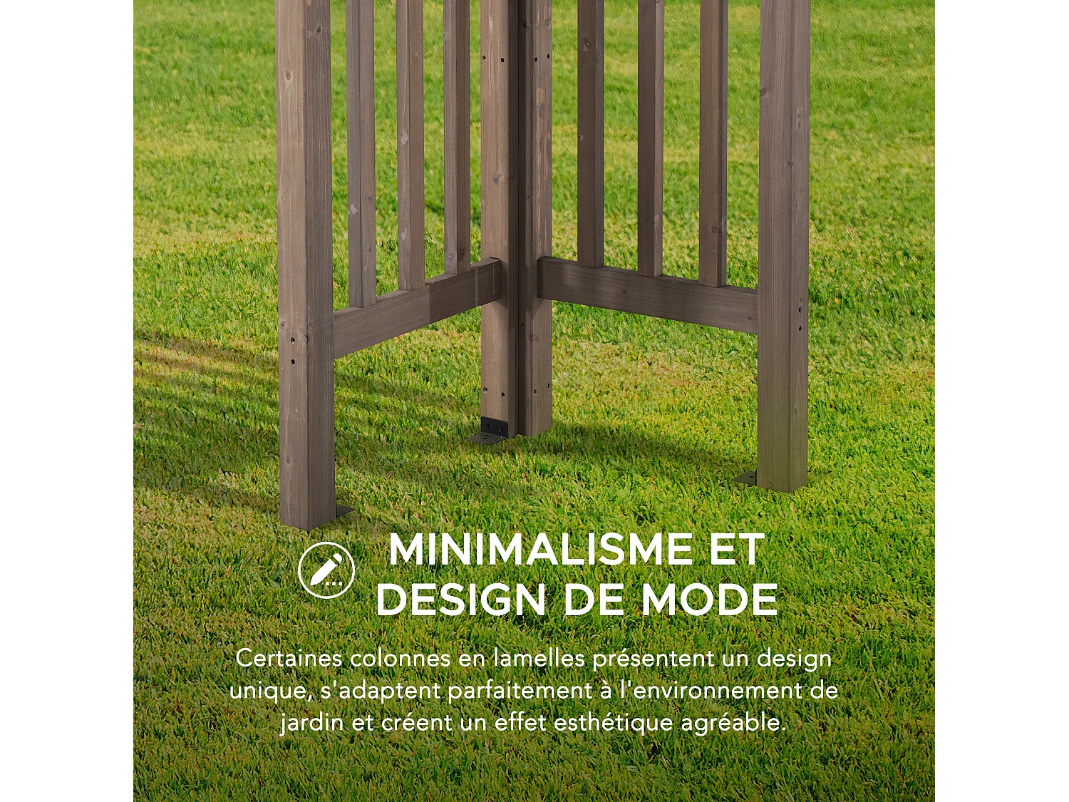 Pergola arquée à cadre en cèdre DAJTI 427 cm x 305 cm