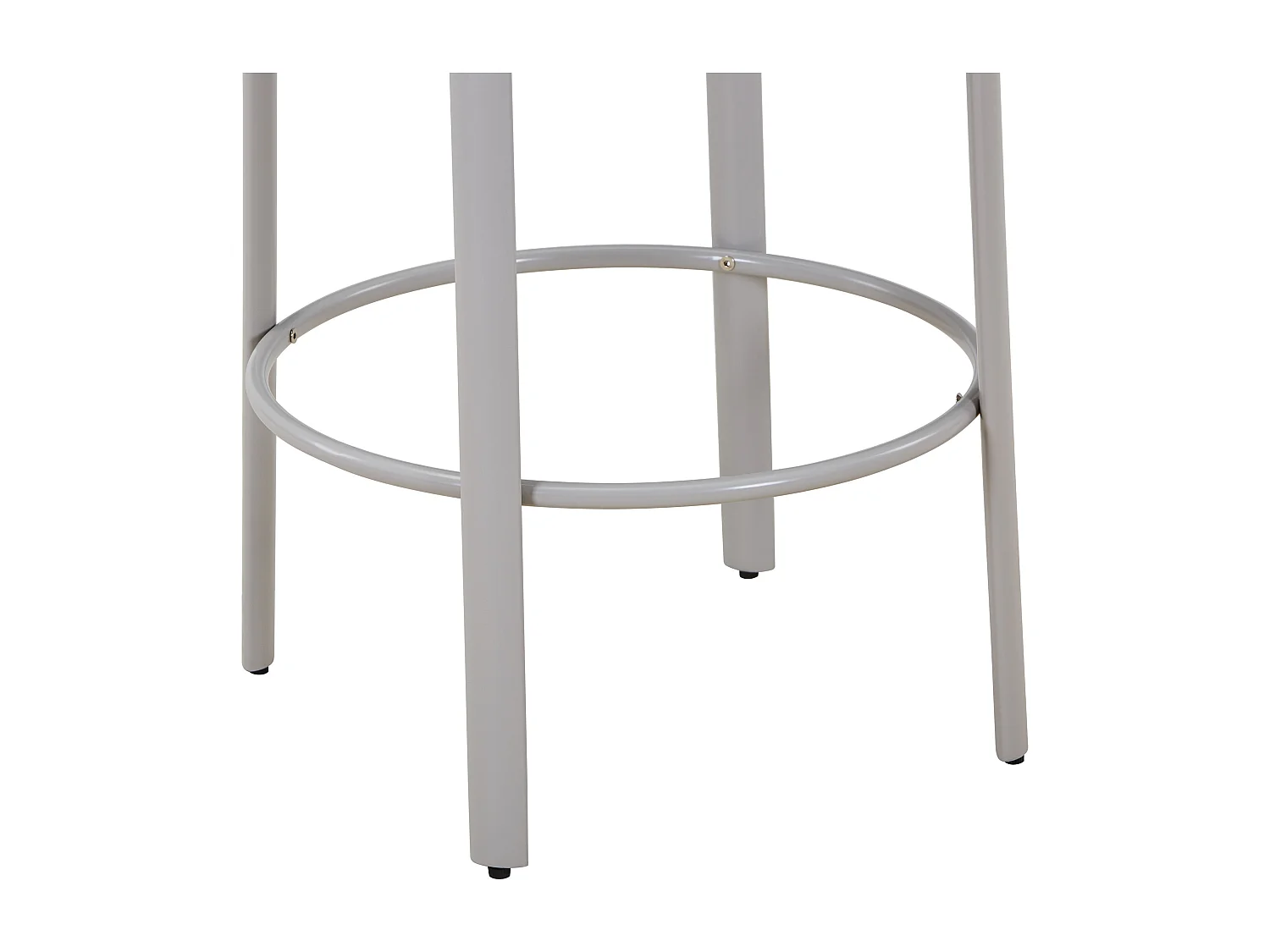 Lot de 2 tabourets en tissu texturé et métal - Crème - ASILOVA
