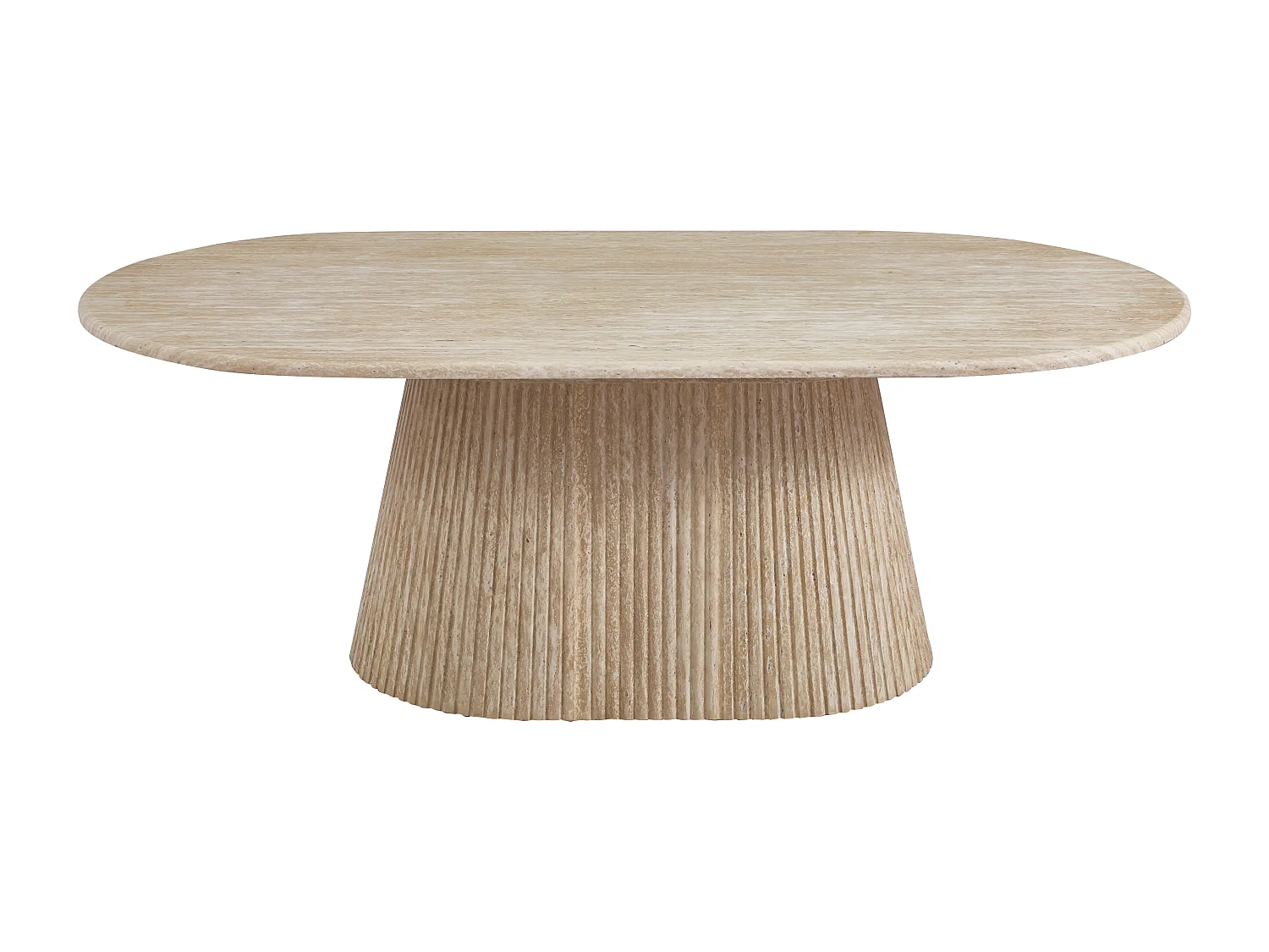 Table basse en marbre artificiel - Effet travertin beige - TIFULI