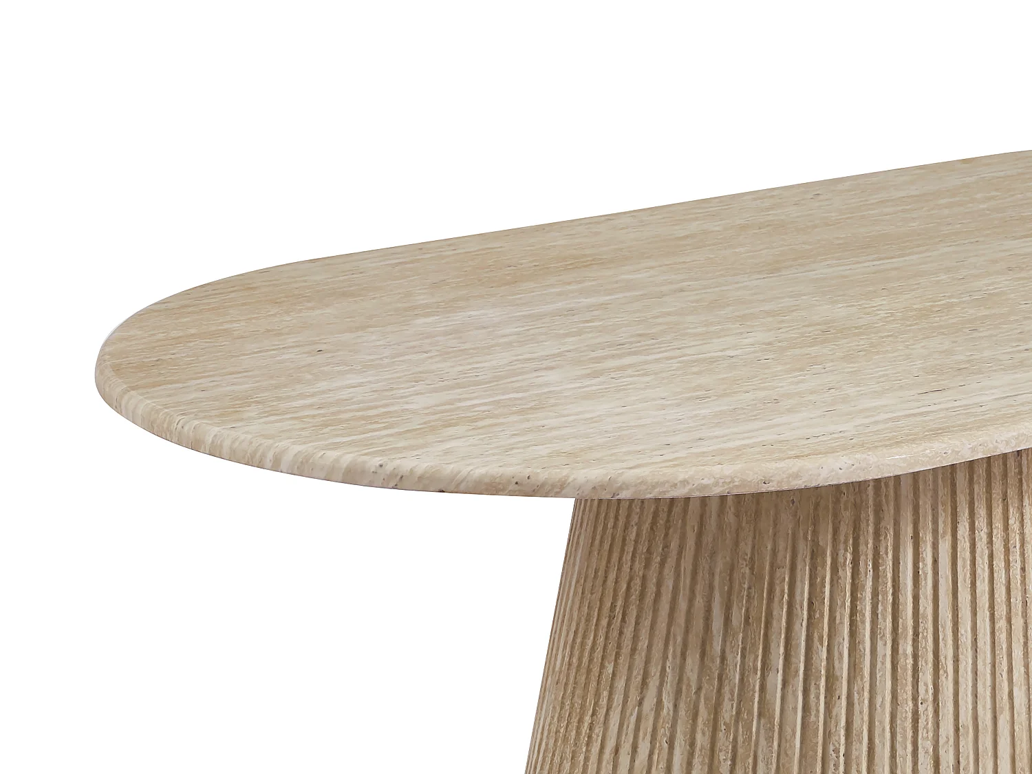 Table basse en marbre artificiel - Effet travertin beige - TIFULI