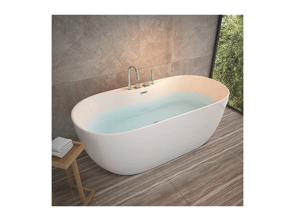 Home Deluxe Baignoire à poser LENI avec robinetterie