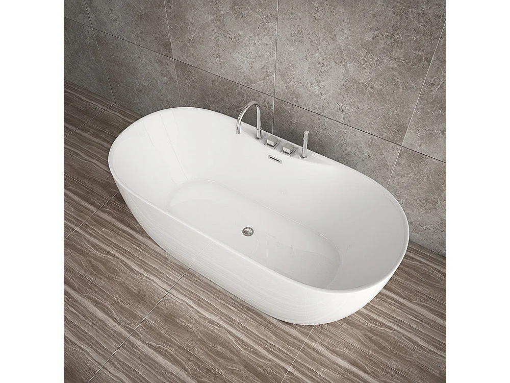 Home Deluxe Baignoire à poser LENI avec robinetterie