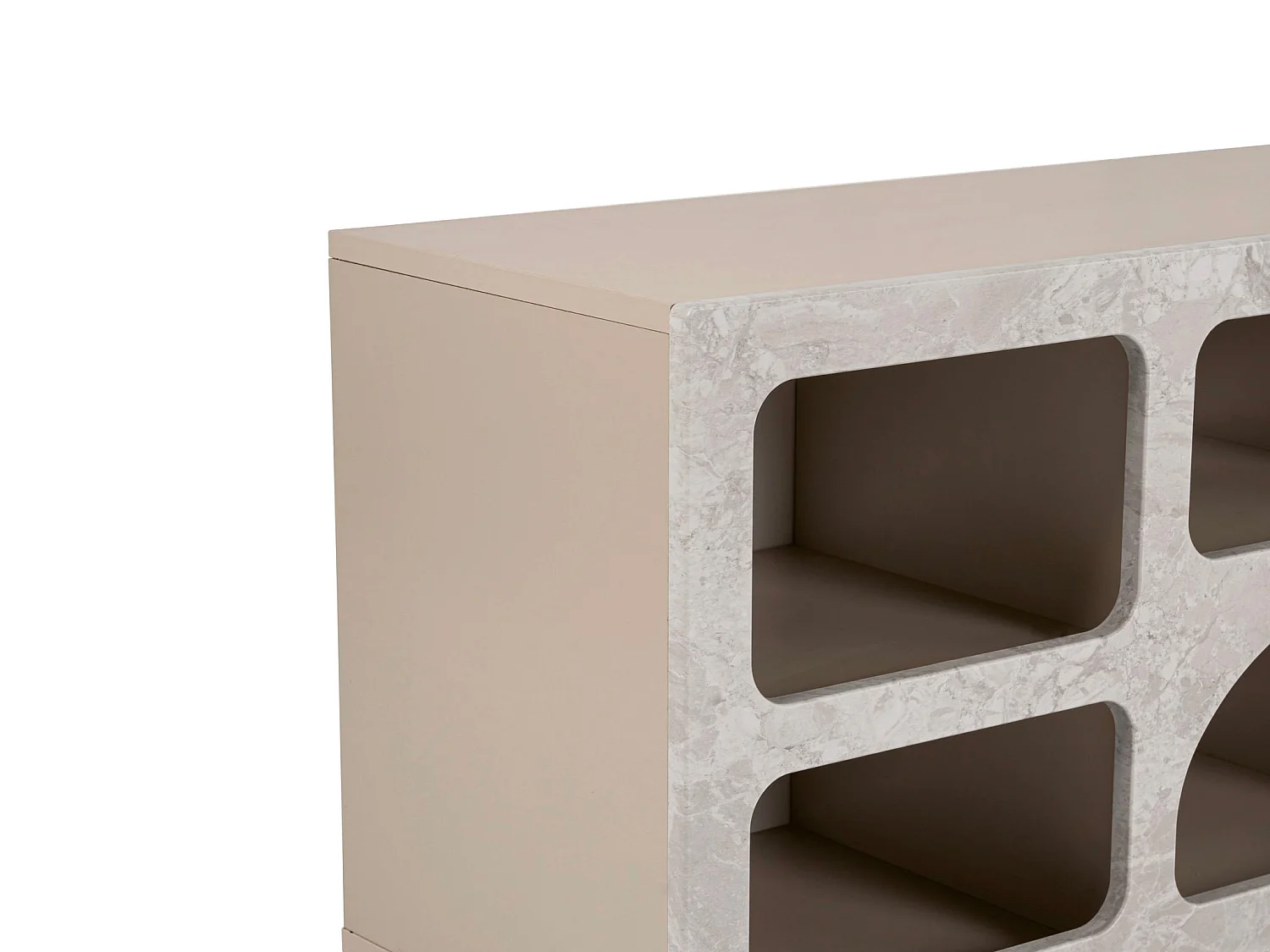 TV-møbel med 7 rum - Grå marmoreffekt - LUELA