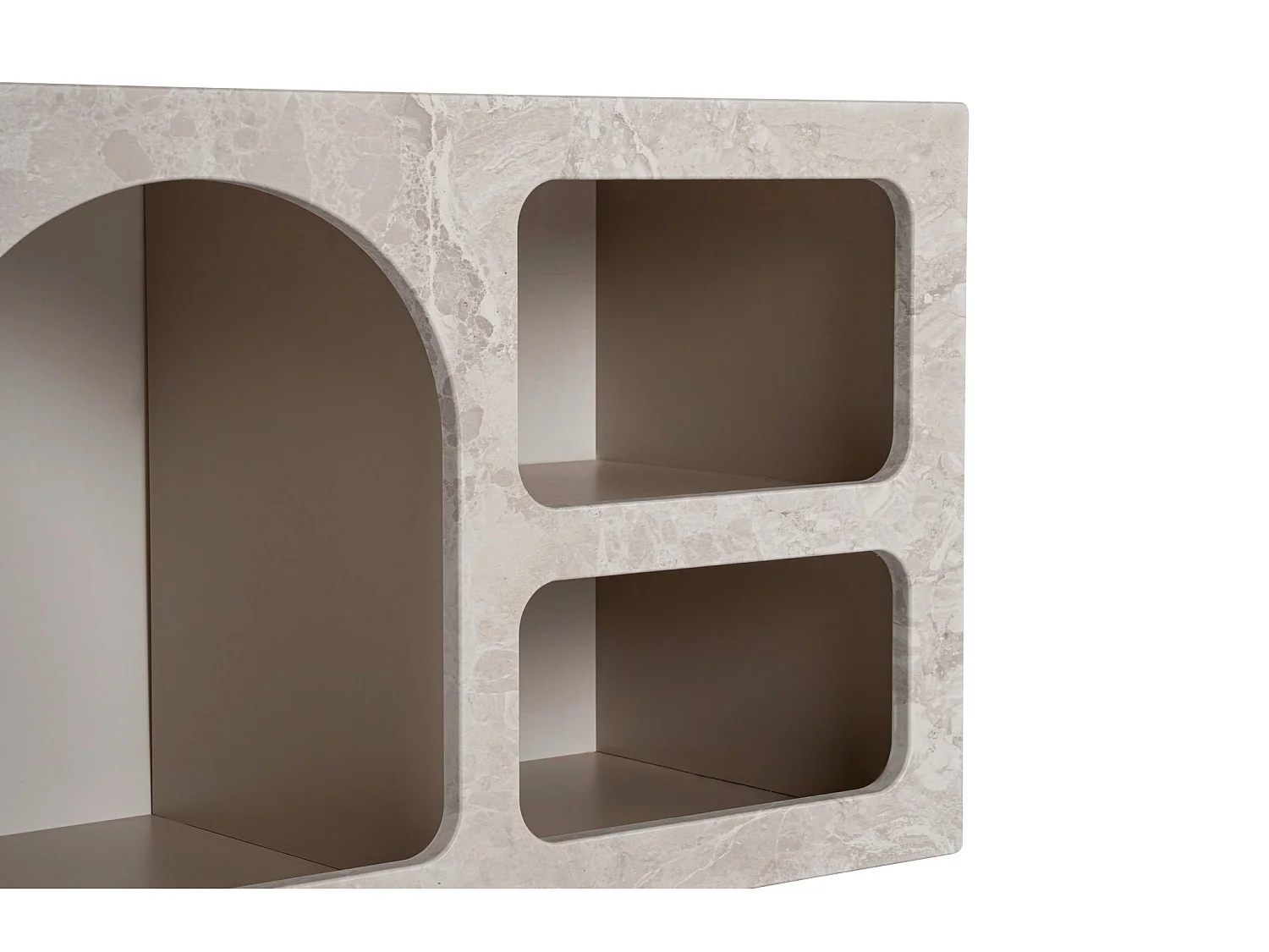 Mobile TV con 7 nicchie Effetto marmo grigio - LUELA