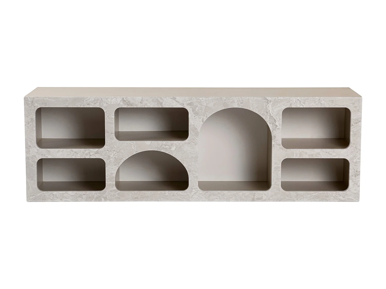 Mobile TV con 7 nicchie Effetto marmo grigio - LUELA