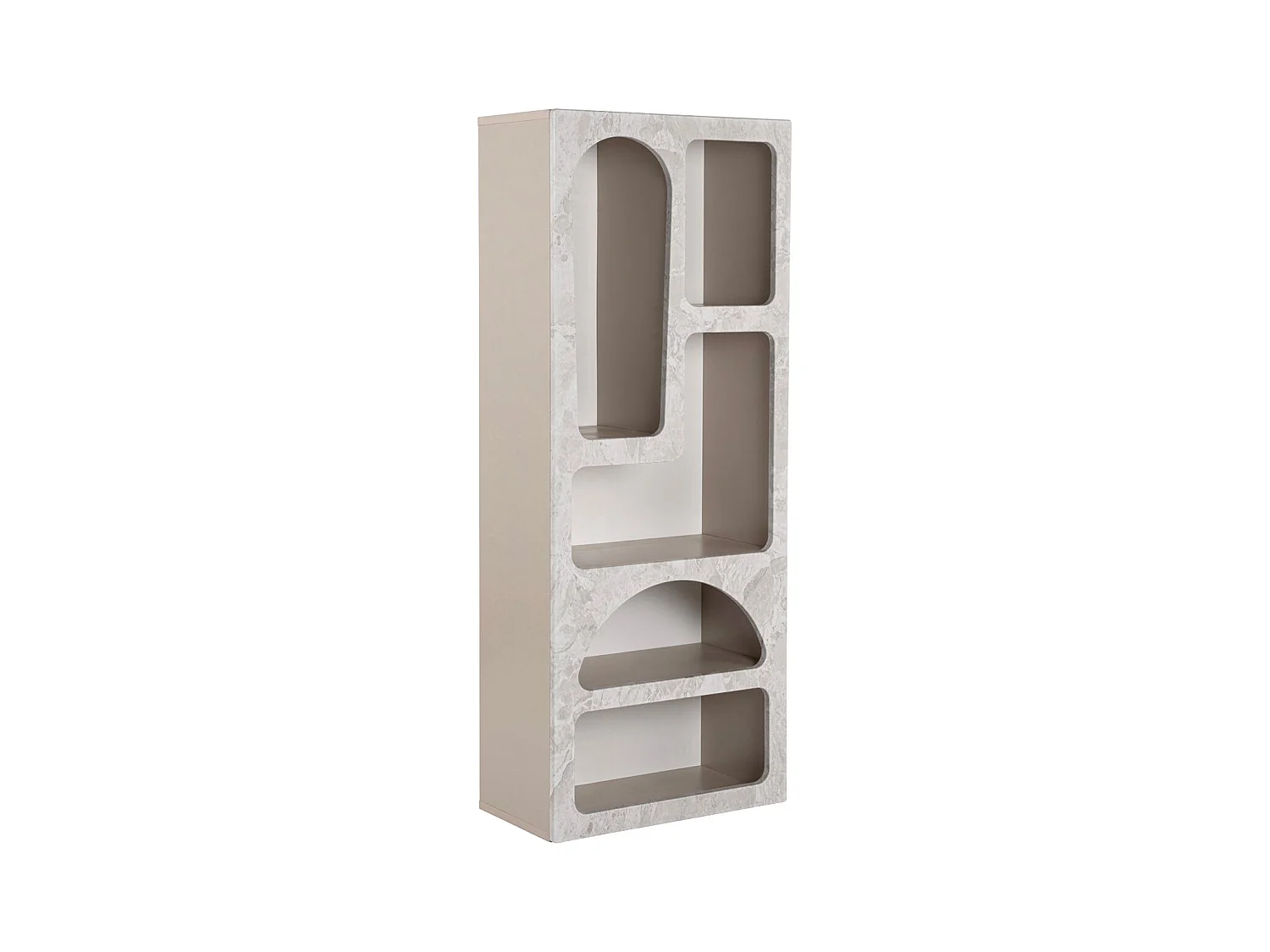 Etagère avec 5 niches - Effet marbre gris - LUELA
