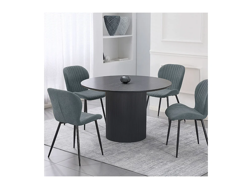 Home Deluxe | Table de salle à manger CAMILLO - Ronde, Dark Oak