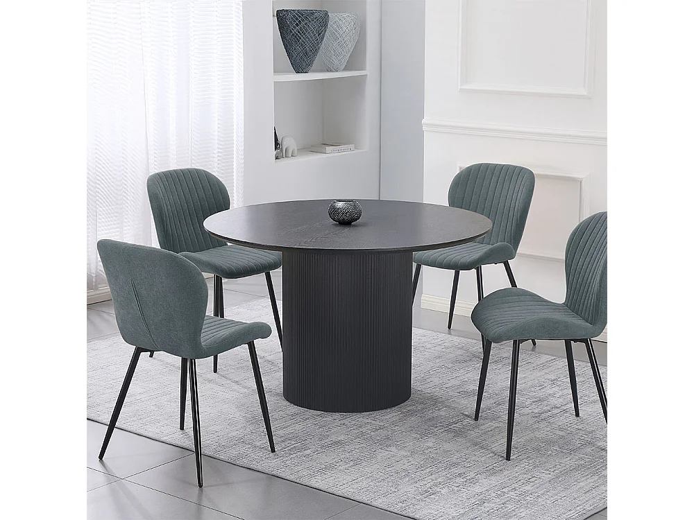 Home Deluxe | Table de salle à manger CAMILLO - Ronde, Dark Oak