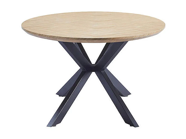 Home Deluxe Ensemble de salle à manger Ovale incl. pied étoile 200 x 120 cm Fishbone Oak