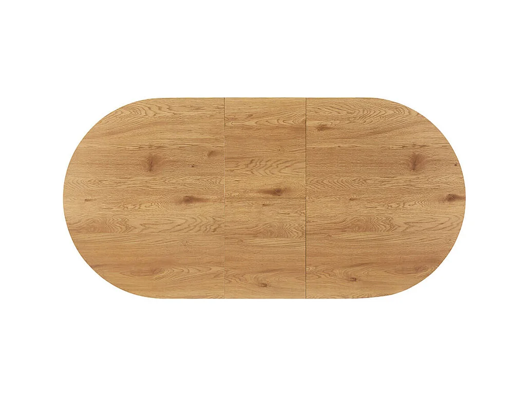 Home Deluxe Salle à manger Ovale Extensible incl. pied étoile 160 x 100 cm Light Oak
