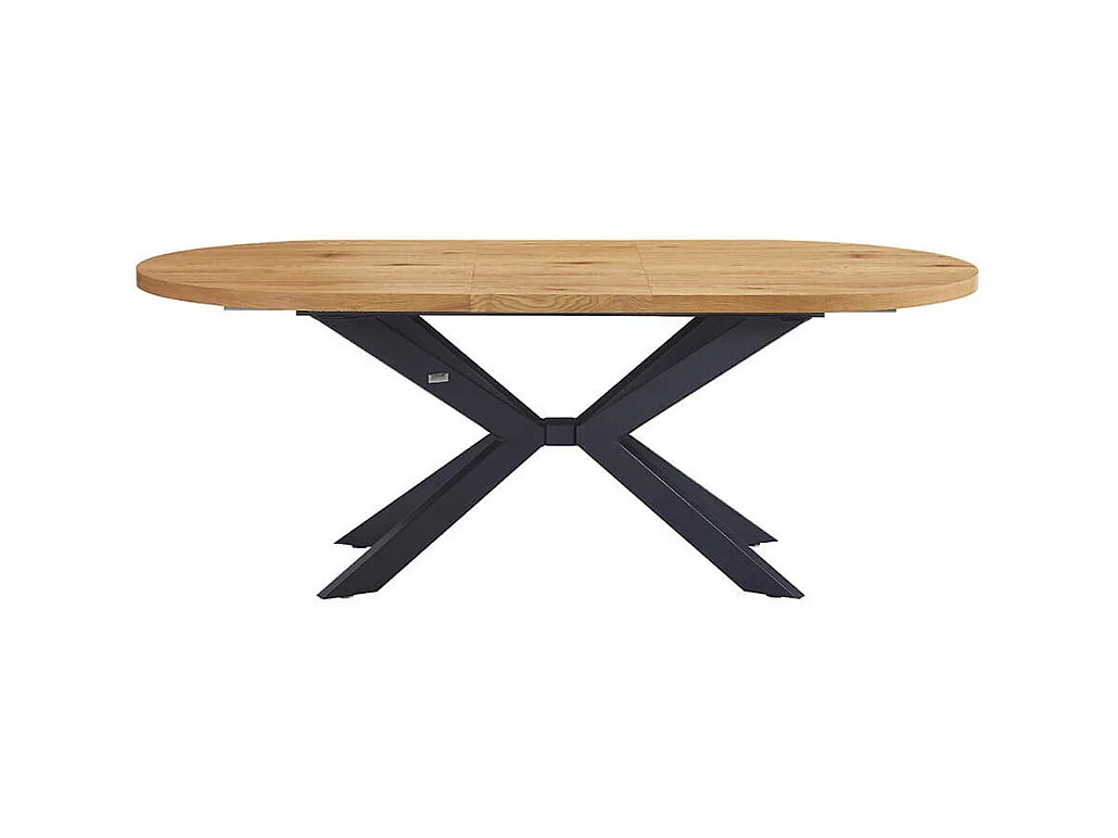 Home Deluxe Salle à manger Ovale Extensible incl. pied étoile 160 x 100 cm Light Oak