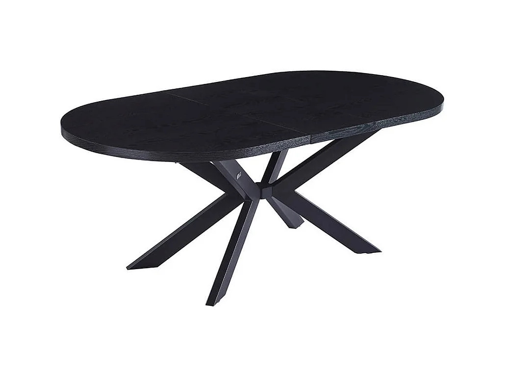 Home Deluxe Salle à manger Ovale Extensible incl. pied étoile 160 x 100 cm Dark Oak