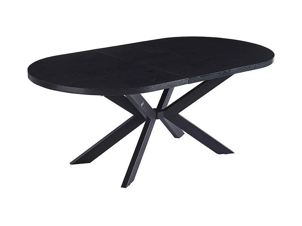 Home Deluxe Salle à manger Ovale Extensible incl. pied étoile 160 x 100 cm Dark Oak