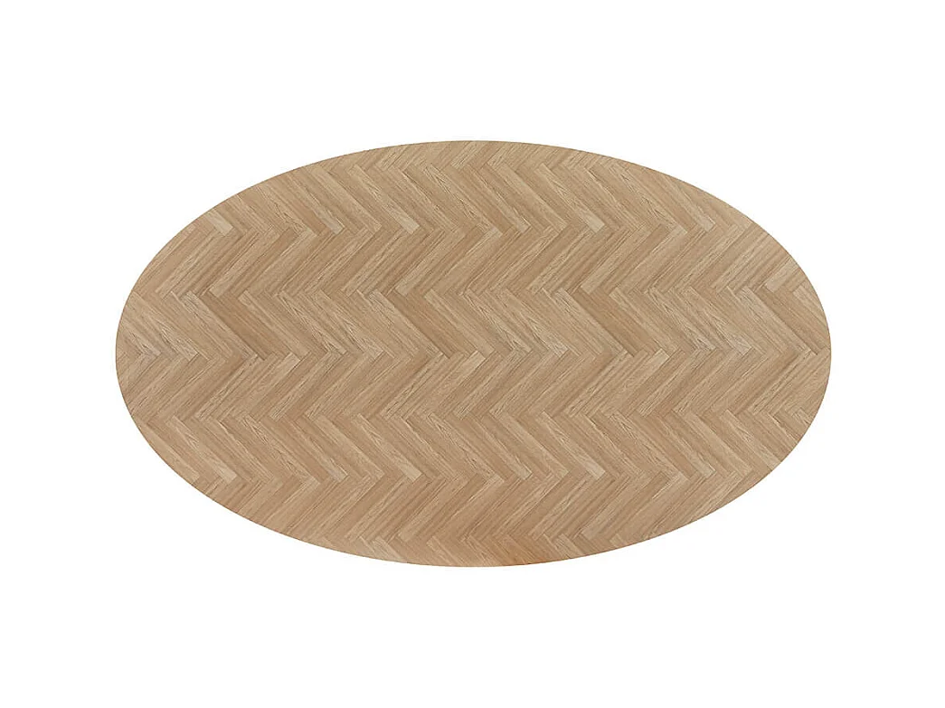 Home Deluxe Ensemble de salle à manger Ovale incl. pied étoile 200 x 120 cm Fishbone Oak