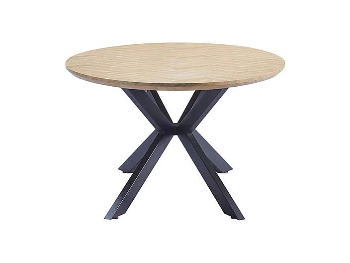 Home Deluxe Ensemble de salle à manger Ovale incl. pied étoile 200 x 120 cm Fishbone Oak