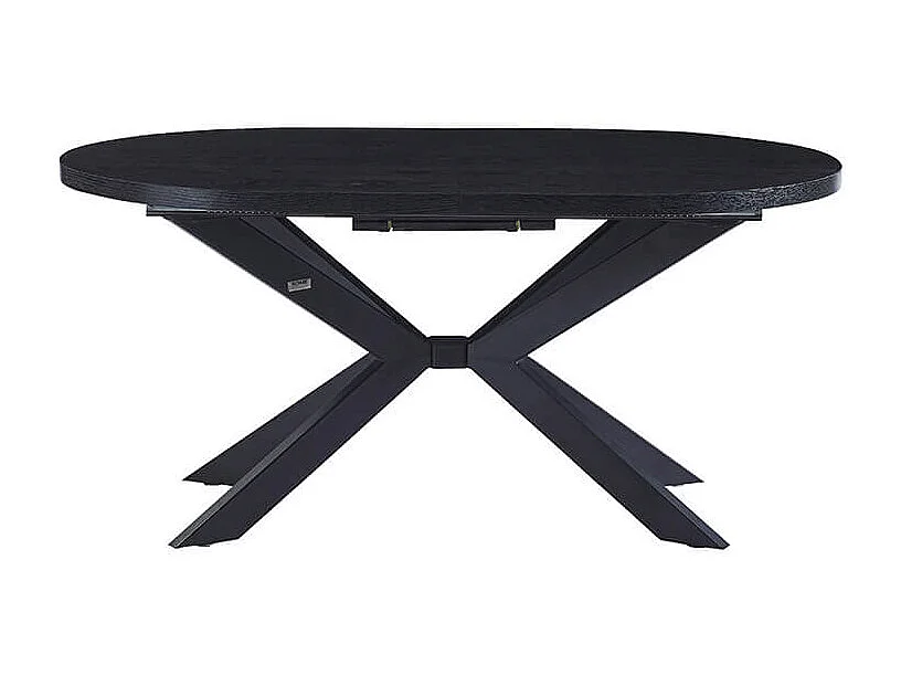 Home Deluxe Salle à manger Ovale Extensible incl. pied étoile 160 x 100 cm Dark Oak