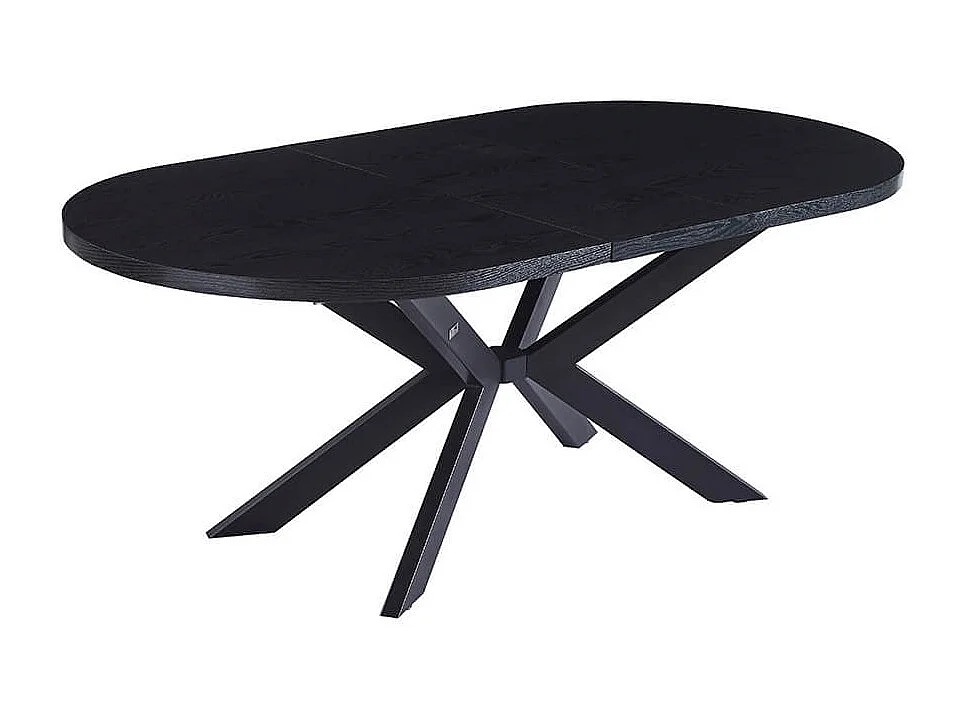Home Deluxe Salle à manger Ovale Extensible incl. pied étoile 160 x 100 cm Dark Oak