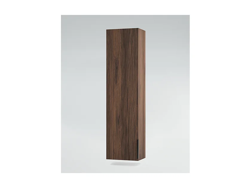 Mobile bagno con lavabo integrato L 90 x H 35,5x P 46 Noce Nordico Scuro Cassettiera Colonna c/Piedini e Specchio