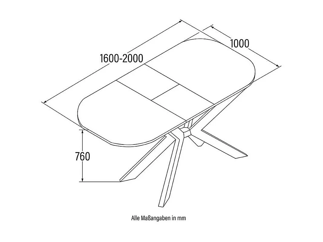 Home Deluxe Salle à manger Ovale Extensible incl. pied étoile 160 x 100 cm Dark Oak