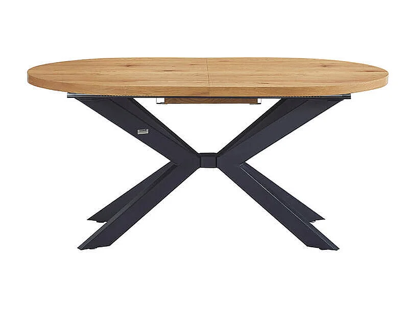 Home Deluxe Salle à manger Ovale Extensible incl. pied étoile 160 x 100 cm Light Oak