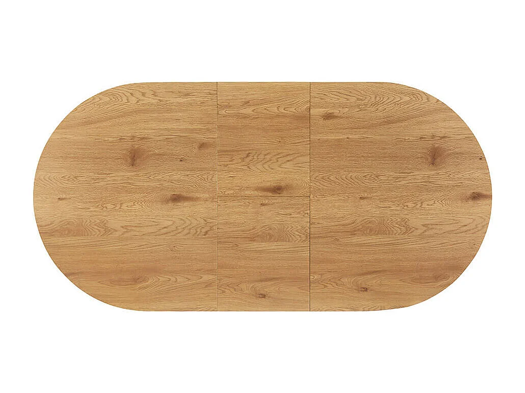 Home Deluxe Salle à manger Ovale Extensible incl. pied étoile 160 x 100 cm Light Oak