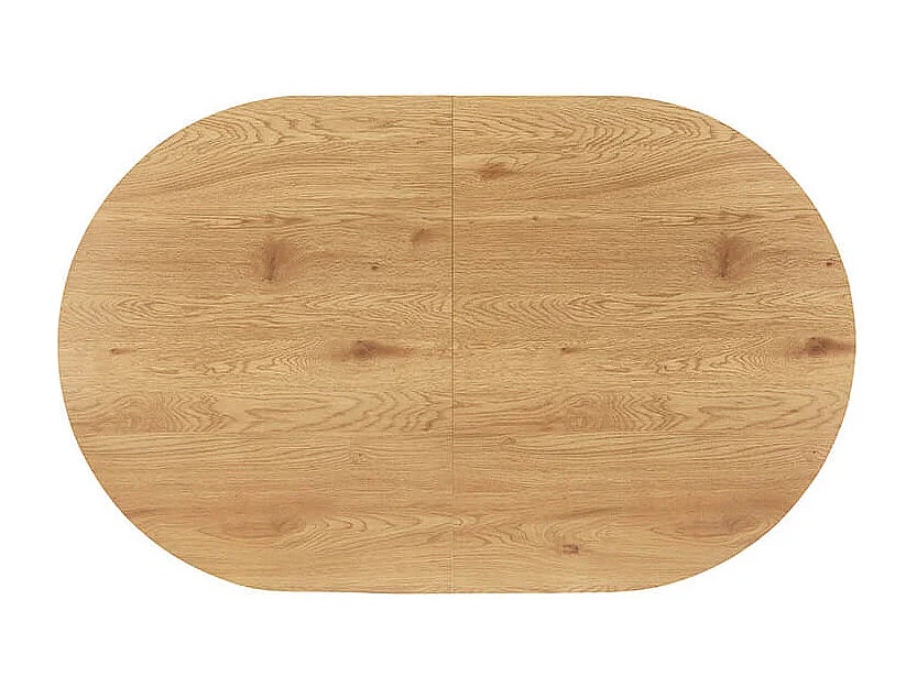 Home Deluxe Salle à manger Ovale Extensible incl. pied étoile 160 x 100 cm Light Oak
