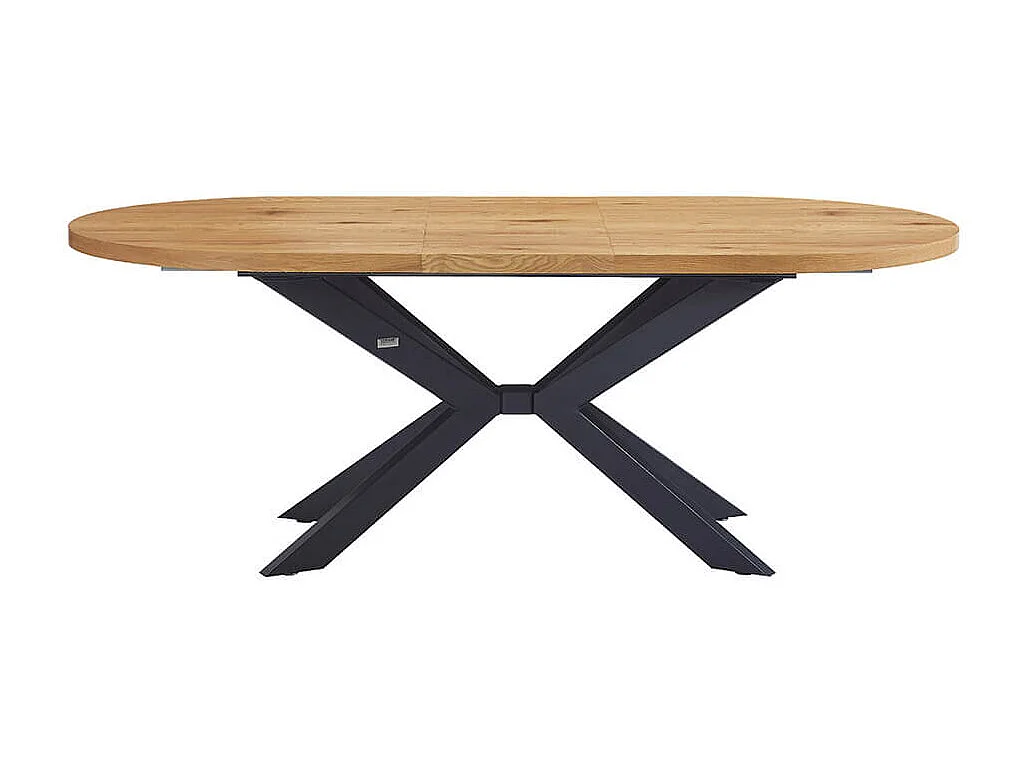 Home Deluxe Salle à manger Ovale Extensible incl. pied étoile 160 x 100 cm Light Oak