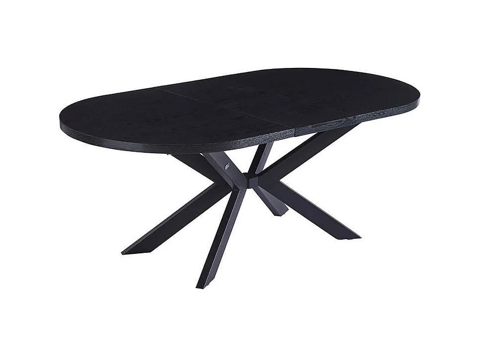 Home Deluxe Salle à manger Ovale Extensible incl. pied étoile 160 x 100 cm Dark Oak