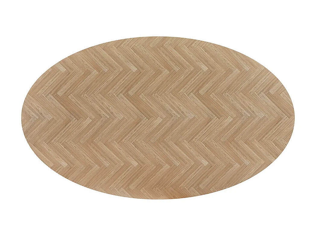 Home Deluxe Ensemble de salle à manger Ovale incl. pied étoile 200 x 120 cm Fishbone Oak