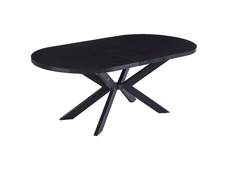 Home Deluxe Salle à manger Ovale Extensible incl. pied étoile 160 x 100 cm Dark Oak