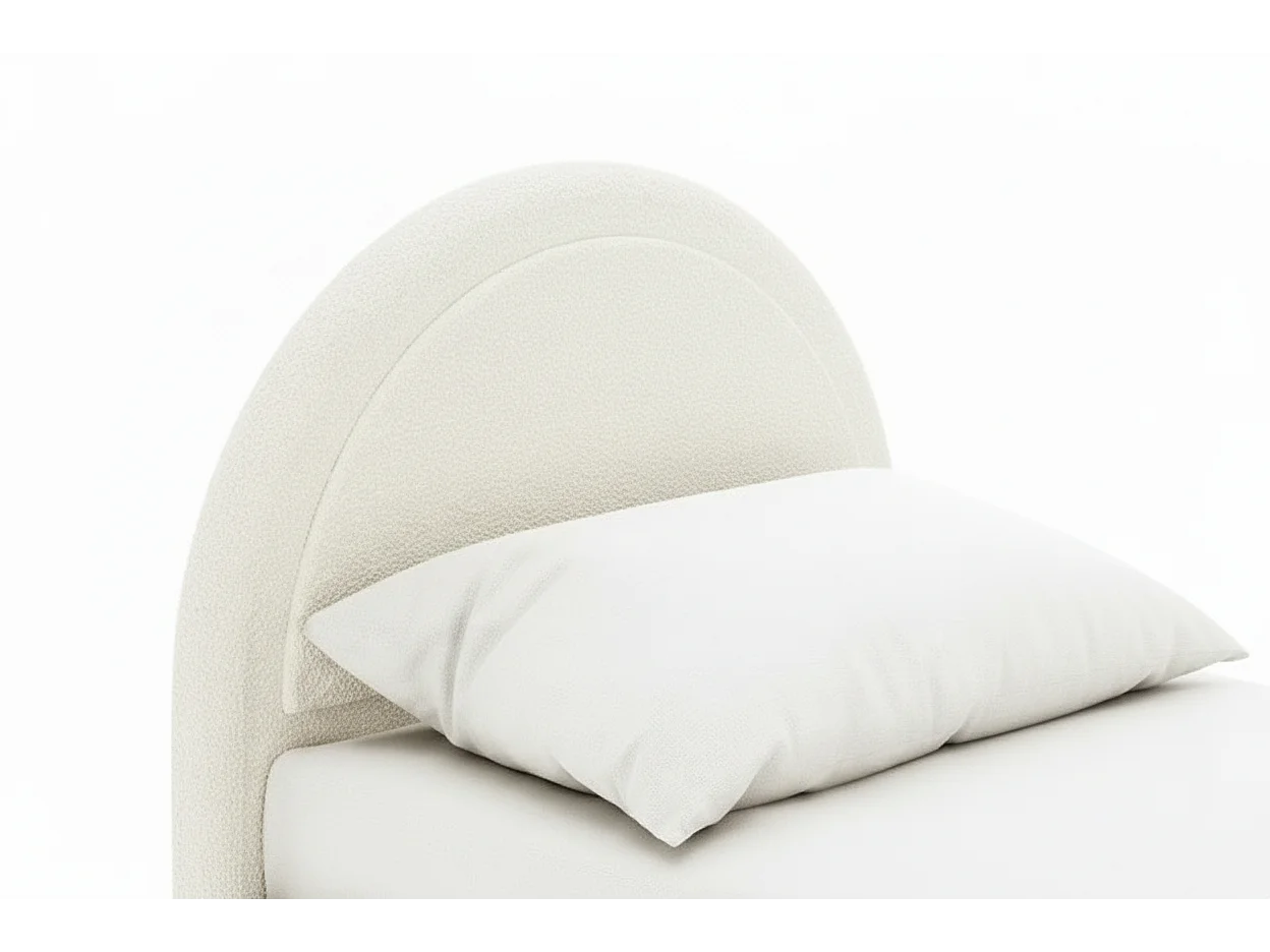 Lit enfant 90x190 cm laine bouclée blanc une place BOUDOIR