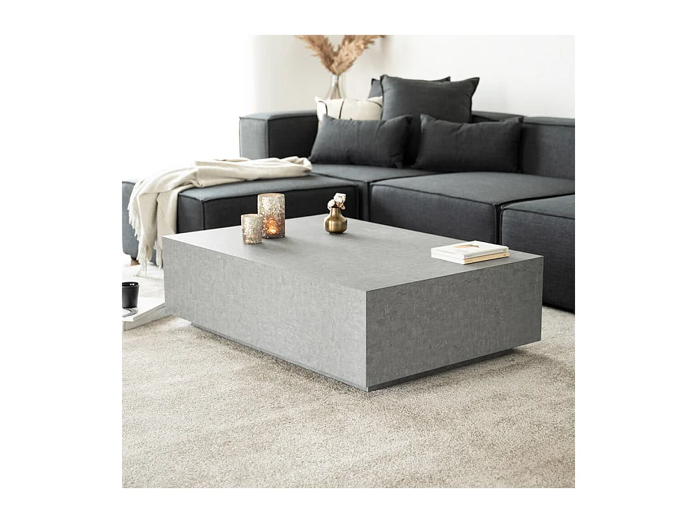 Home Deluxe - Table basse en marbre AMIRI XXL | Couleur : Gris, Dimension : 120 x 35 x 80 cm