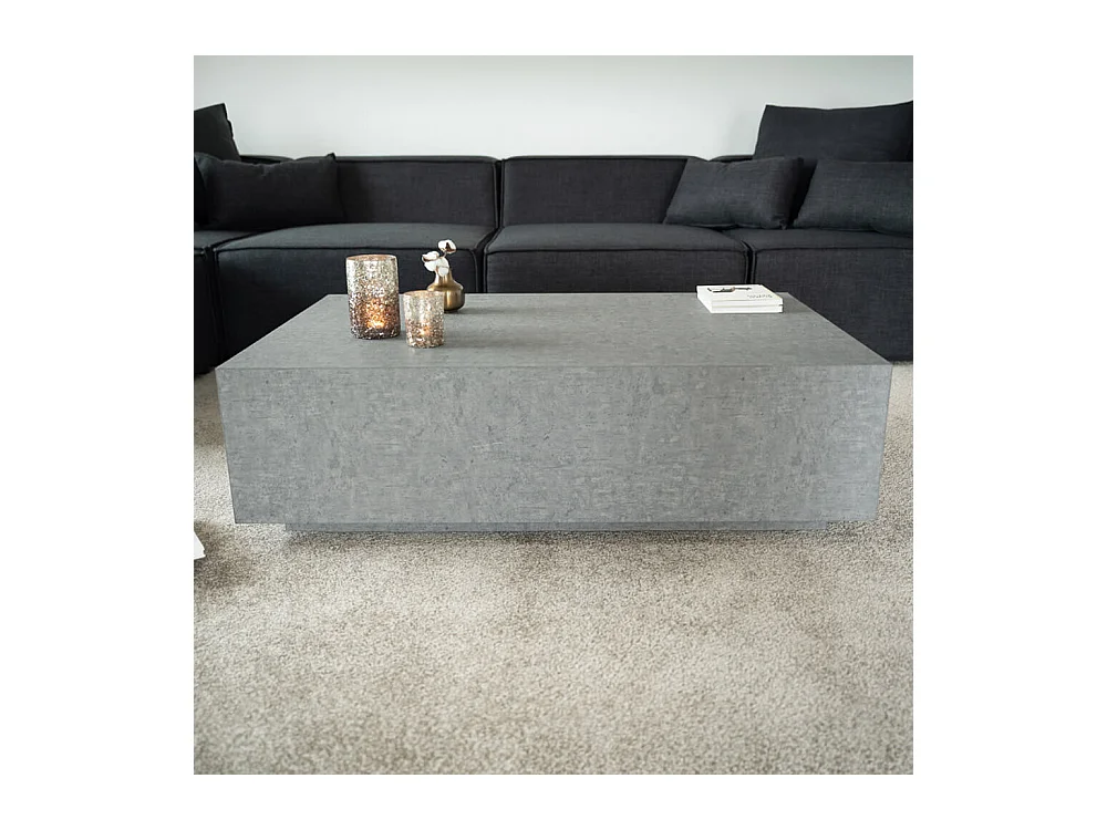 Home Deluxe - Table basse en marbre AMIRI XXL | Couleur : Gris, Dimension : 120 x 35 x 80 cm