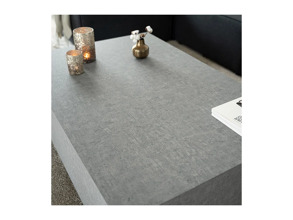 Home Deluxe - Table basse en marbre AMIRI XXL | Couleur : Gris, Dimension : 120 x 35 x 80 cm