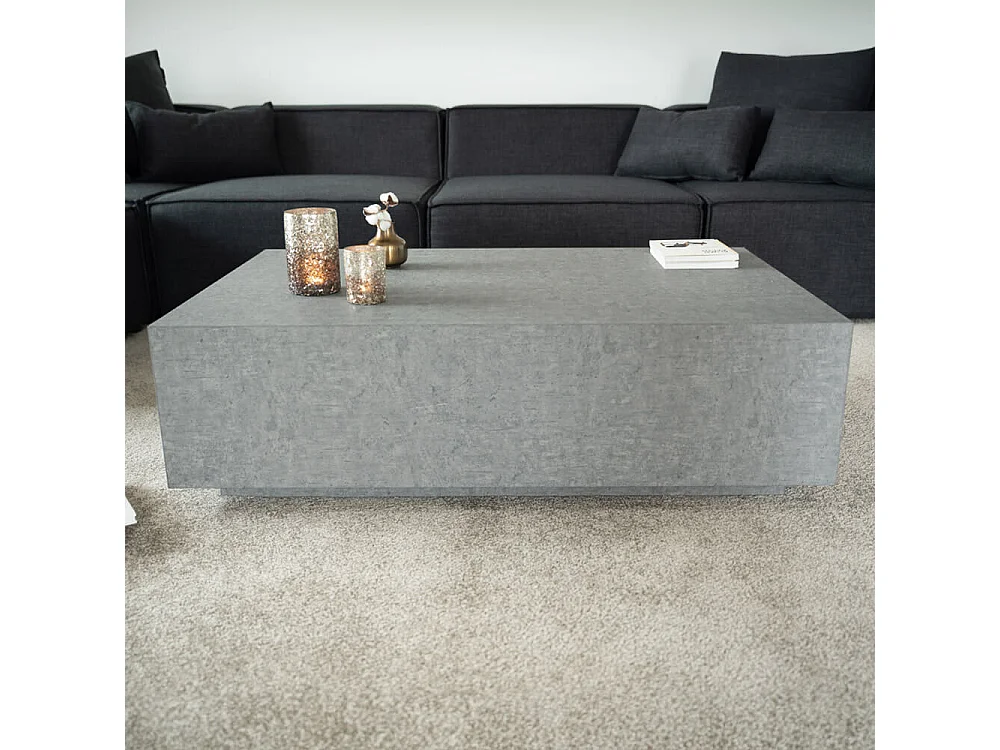 Home Deluxe - Table basse en marbre AMIRI XXL | Couleur : Gris, Dimension : 120 x 35 x 80 cm