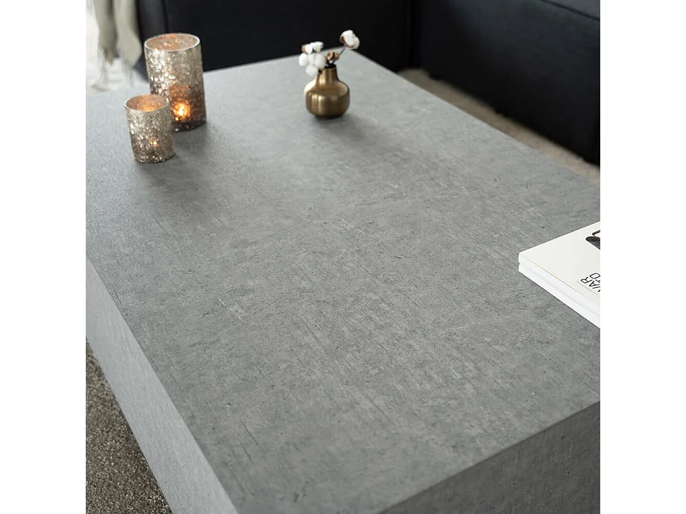 Home Deluxe - Table basse en marbre AMIRI XXL | Couleur : Gris, Dimension : 120 x 35 x 80 cm