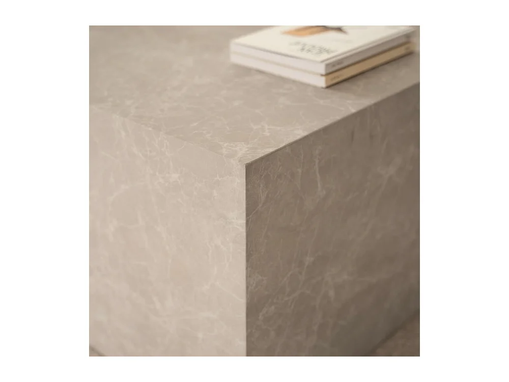 Home Deluxe - Table basse en marbre AMIRI L | Couleur : beige, Dimension : 95 x 40 x 50 cm