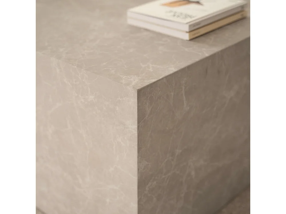 Home Deluxe - Table basse en marbre AMIRI L | Couleur : beige, Dimension : 95 x 40 x 50 cm