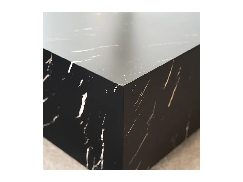 Home Deluxe - Table basse en marbre AMIRI XXL | Couleur : noir, Dimension : 120 x 35 x 80 cm