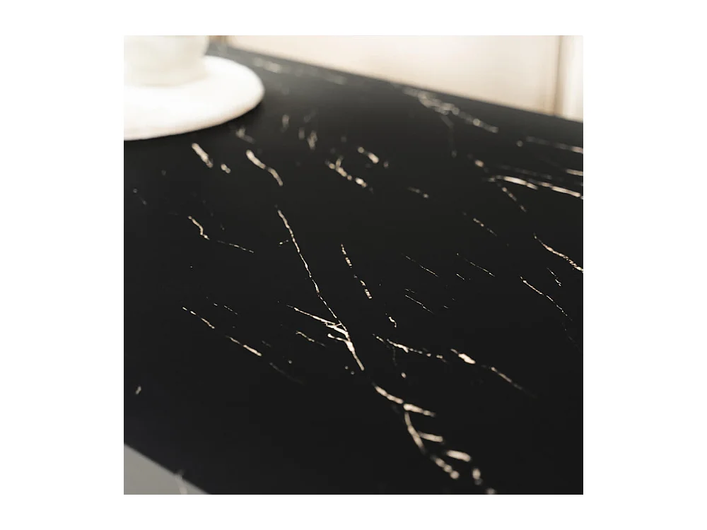 Home Deluxe - Table basse en marbre AMIRI XXL | Couleur : noir, Dimension : 120 x 35 x 80 cm