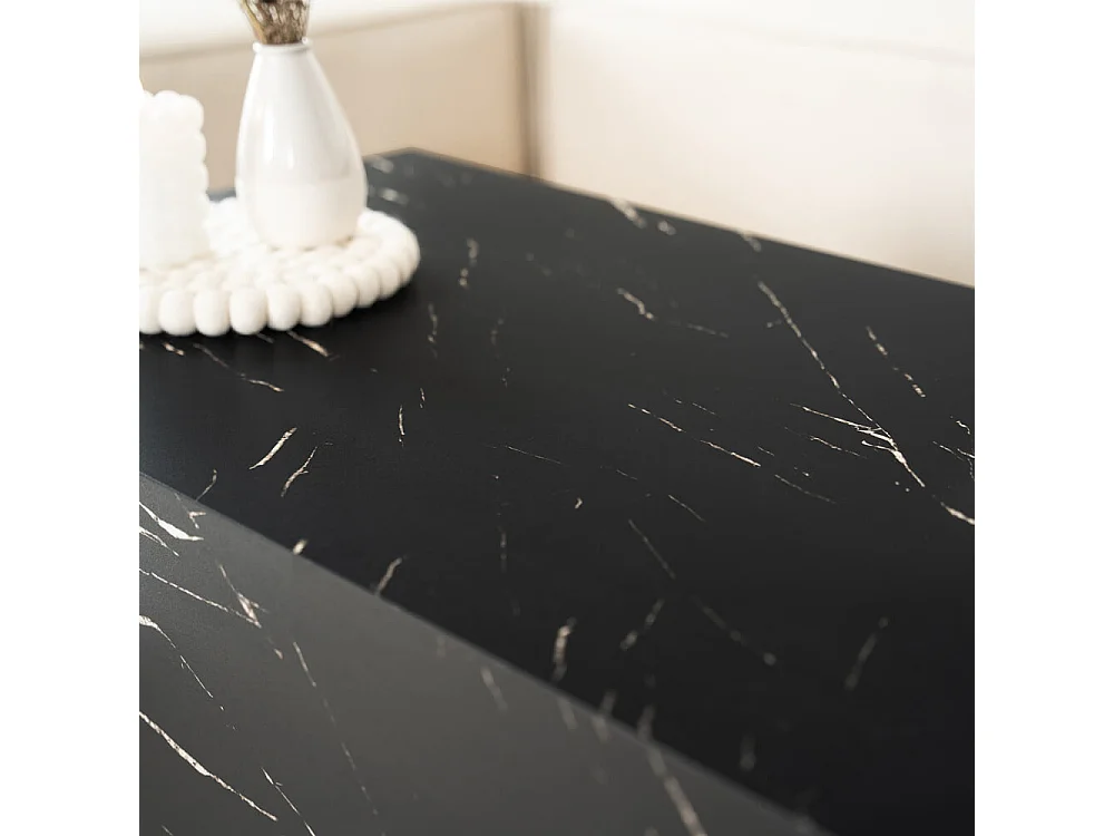 Home Deluxe - Table basse en marbre AMIRI L | Couleur : noir, Taille : 95 x 40 x 50 cm