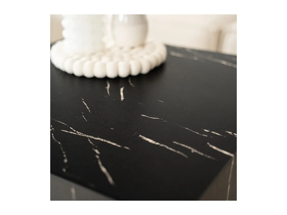 Home Deluxe - Table basse en marbre AMIRI M | Couleur : noir, Dimension : 50 x 50 x 50 cm